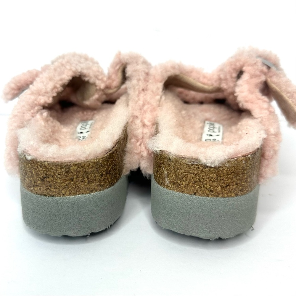 NWT Birkenstock Papillio Arizona Big Buckle Shearling fuzzy sandal pink 40/9 - Picture 16 of 17